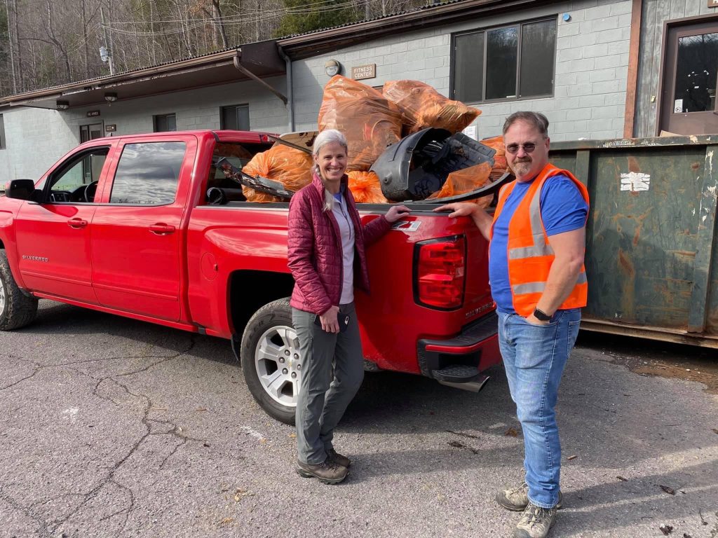 Jerry and Darlene Willis are saving Great Smoky Mountains National Park, one piece of litter at a time. Jerry is founder and president of Save Our Smokies (S.O.S.), one of many groups that work together as Litter Patrol volunteers. Image courtesy of Jerry and Darlene Willis.