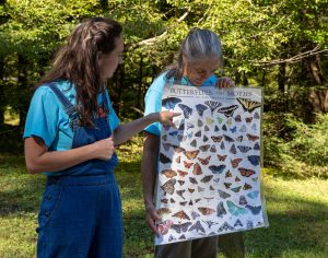 Erin Canter (left) and Wanda DeWaard (right) lead a training session as part of GSMIT’s butterfly education and monarch tagging program. Nearly 100 different species of butterflies and more than 1,500 species of moths can be found in Great Smoky Mountains National Park. Photo by Rich Bryant, provided by GSMIT.