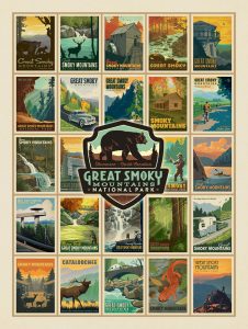 Great Smoky Mountains National Park posters created by Anderson Design Group.