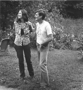 Elizabeth and George Ellison in their backyard at Permanent Camp, 1981. Photo courtesy of the Ellison family.