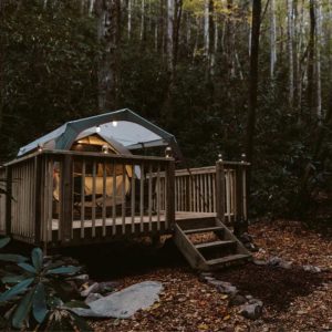 Adventurers will spend their evenings and nights “glamping” at Camp Atagahi, a premiere off-the-grid luxury camping facility. Here, participants stay in spacious tents atop wooden platforms outfitted with cozy camping cots for each guest. Provided by A Walk in the Woods Guide Service.