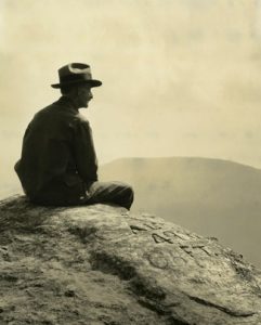 Horace Kephart on Whiteside Mountain. Photos by George Masa.